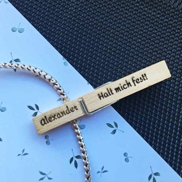 Personalisierte Holzklammern mit Gravur – 5er Set, vielseitig & dekorativ