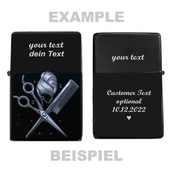 Friseur Feuerzeug mit persönlicher Gravur Geschenkidee Friseursalon Friseurin