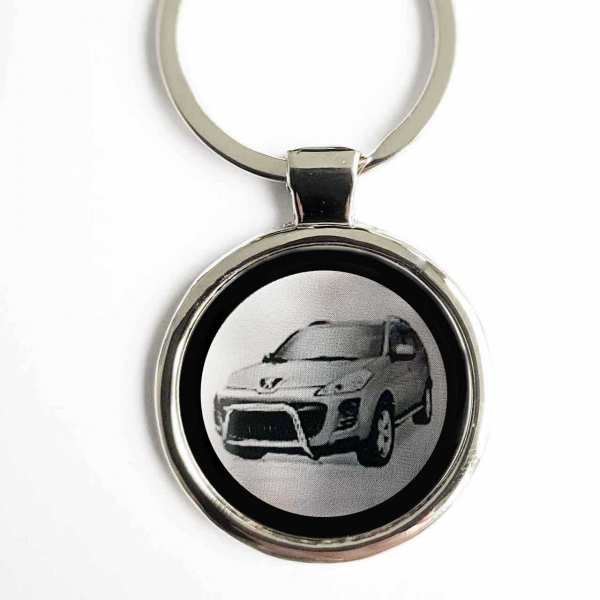 Peugeot 4007 Gravur Schlüsselanhänger personalisiert - original Fotogravur