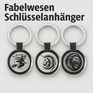 Schlüsselanhänger mit Fabelwesen und Fantasiemotiven