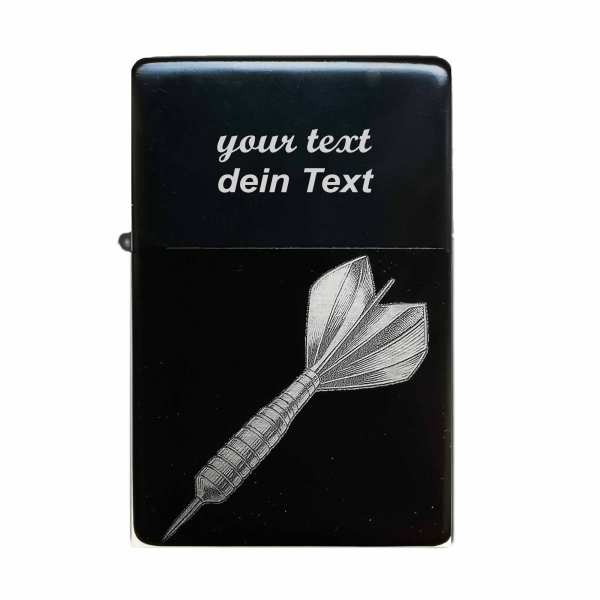 Dart Pfeil Feuerzeug mit Textgravur