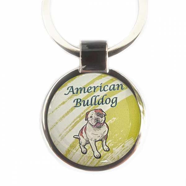 American Bulldogge Schlüsselanhänger mit Gravur personalisiert 