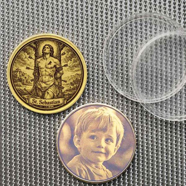 Gepersonaliseerde Munt Motief St. Sebastiaan met Gravure