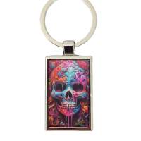 Skull Totenkopf Schlüsselanhänger personalisiert mit Gravur  Skull Totenkopf Schlüsselanhänger personalisiert mit Gravur