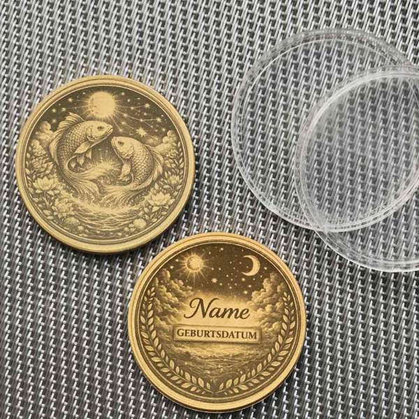 Pièce de zodiaque personnalisée Poissons  Talisman