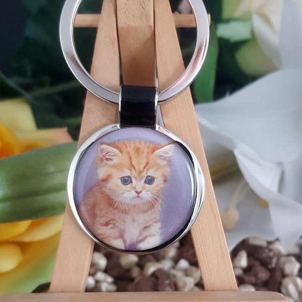 Fotogeschenk Schlüsselanhänger personalisiert Katze eigenes Foto