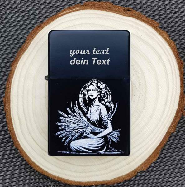 Jungfrau Sternzeichen Feuerzeug Glücksbringer mit Gravur personalisiertes Geschenk