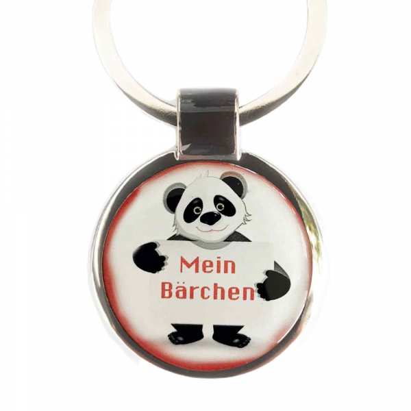 Panda Bärchen Schlüsselanhänger personalisiert mit persönlichem Gravurtext