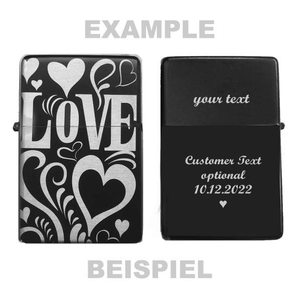 Liebesgeschenk Feuerzeug LOVE mit Personalisierungsoption