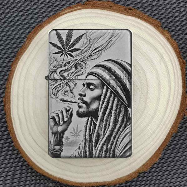 Cannabis Feuerzeug Hanf Reggae - personalisierbar