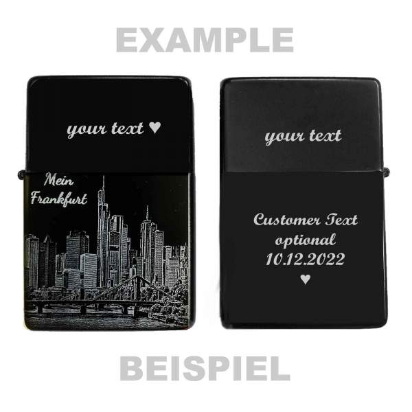 Mein Frankfurt Feuerzeug mit Gravur Skyline personalisiertes Geschenk Souvenir