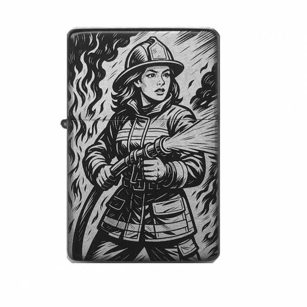 Sturmfeuerzeug "Feuerwehrfrau" – personalisierbar