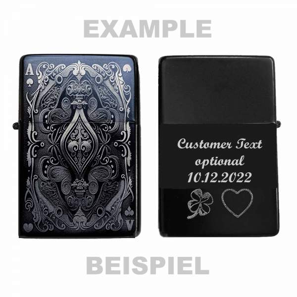 Briquet à cartes No6, cadeau personnalisé en option avec gravure de texte