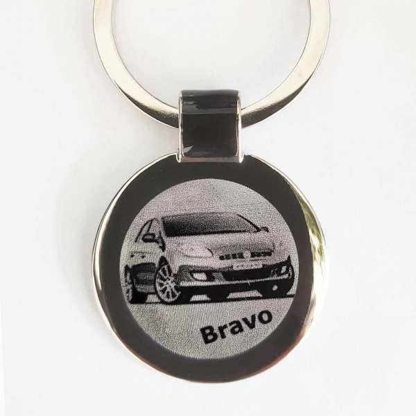 Fiat Bravo Gravur Schlüsselanhänger personalisiert - original Fotogravur