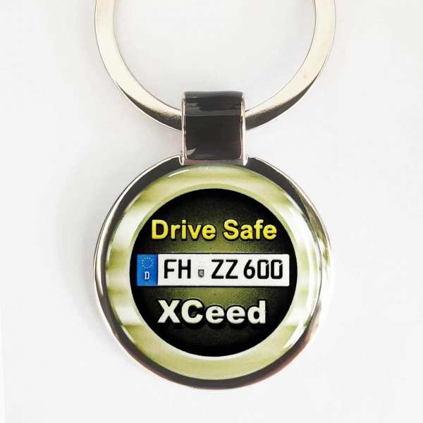 Kia XCeed Drive Safe Schlüsselanhänger personalisiert & Kennzeichen & Gravur