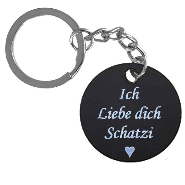Schwarzer GSX-R600 Schlüsselanhänger mit Gravurtext personalisiert