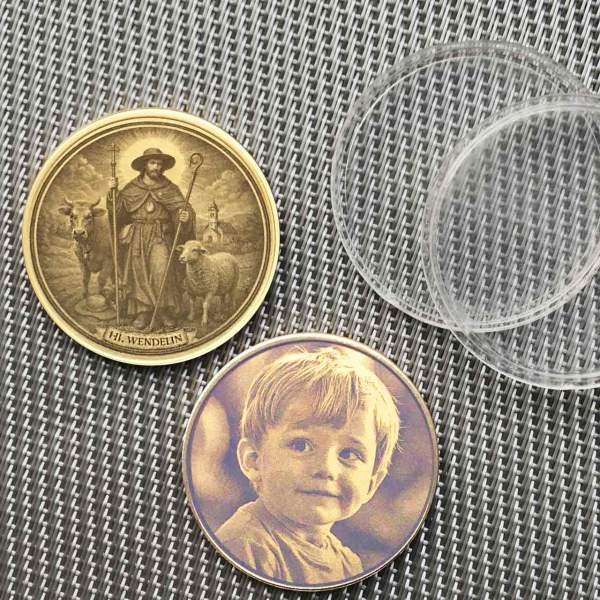 Schutzpatron St. Wendelin Messing-Münze – personalisiert Gravur