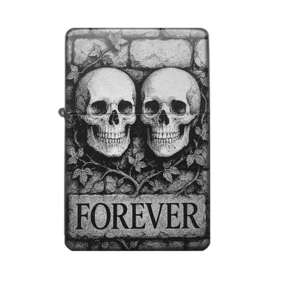 chädel-Paar 'Forever' Feuerzeug mit Gravur | optional personalisiert | Shop-Fotogravur.de