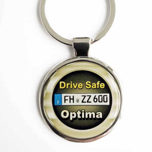 Kia Optima Drive Safe Schlüsselanhänger personalisiert & Kennzeichen & Gravur