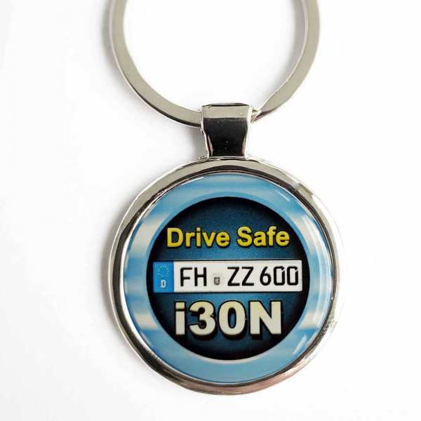 Hyundai i30N Drive Safe Schlüsselanhänger personalisiert & Kennzeichen & Gravur