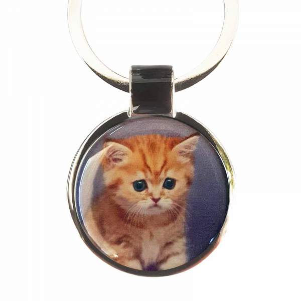 Fotogeschenk Schlüsselanhänger mit Gravur Foto Katze Haustier Tier