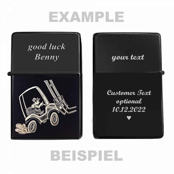 Briquet pour conducteur de chariot élévateur et gravure de texte propre