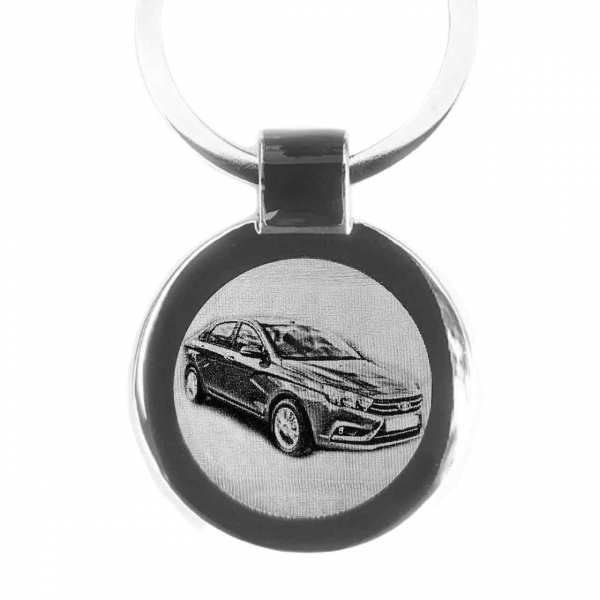 Lada Vesta Schlüsselanhänger personalisiert - original Fotogravur