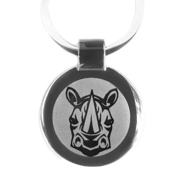 Nashorn Gravur Schlüsselanhänger personalisiert - original Fotogravur