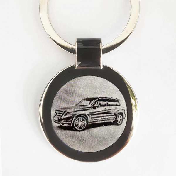 Mercedes GLK 2012 Schlüsselanhänger personalisiert - original Fotogravur