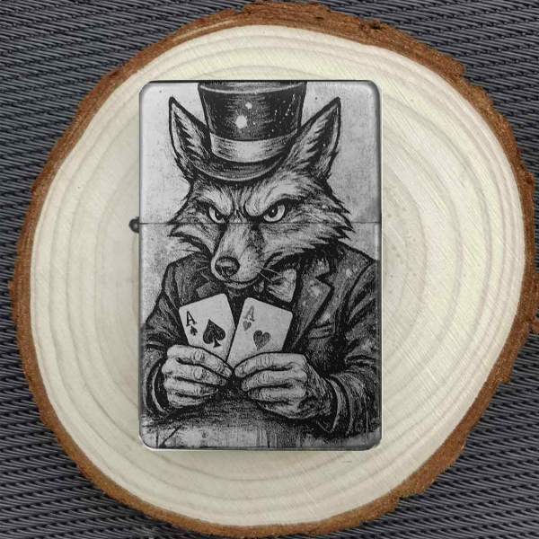 Feuerzeug Poker-Fuchs Pokerspieler – personalisierbar