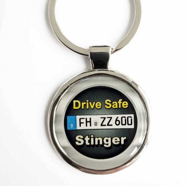 Kia Stinger Drive Safe Schlüsselanhänger personalisiert & Kennzeichen & Gravur