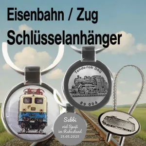 Schlüsselanhänger Eisenbahn mit Gravur