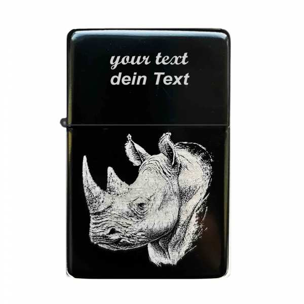 Nashorn Feuerzeug mit Gravur