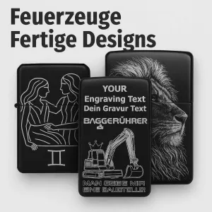 Feuerzeuge mit fertigen Motiven – personalisierbar