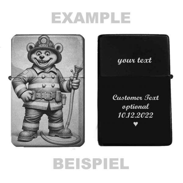 Feuerzeug Bären-Feuerwehrmann – personalisierbar