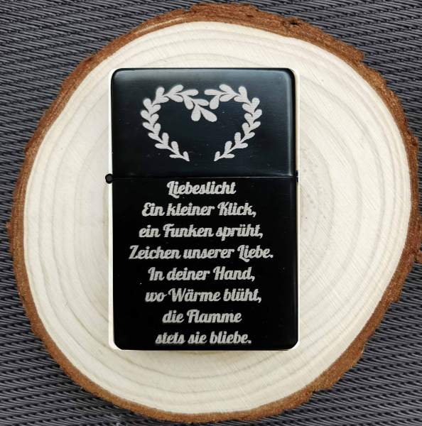 Feuerzeug mit Liebesgedicht opt. personalisiert geschenk verliebte