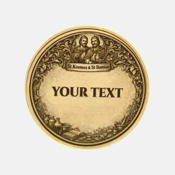 Schutzpatron St. Kosmas & St. Damian Münze mit Gravur optional