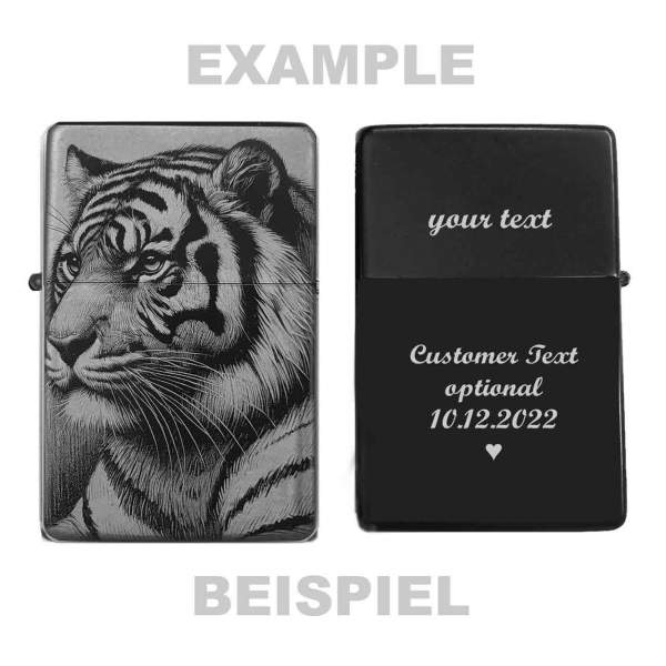 Tigerkopf Feuerzeug mit individueller Gravur – Exklusives Design für Tigerliebhaber