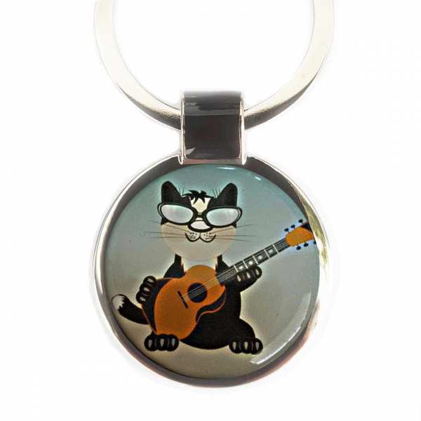 Katzenmusik Foto Schlüsselanhänger mit Gravur personalisiert