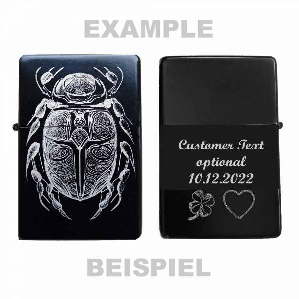 Briquet Scarabée No1 personnalisé opt. avec gravure de texte