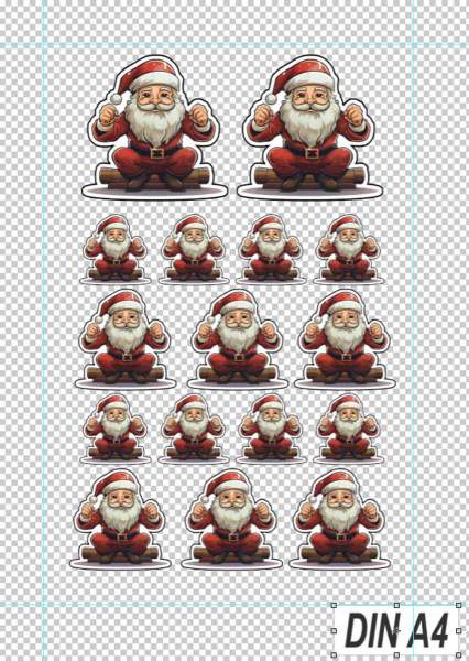 16 Weihnachtsmann Stickermotive Santa Claus Aufkleber unterschiedliche Größen