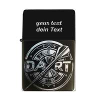 Dart Scheibe Feuerzeug mit Textgravur Dart Scheibe Feuerzeug mit Textgravur