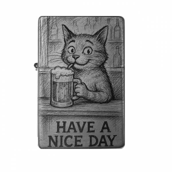 Sturmfeuerzeug Cat Nice Day - Katze personalisierbar
