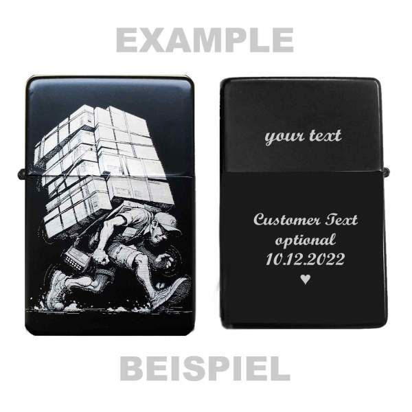 Paketzusteller Feuerzeug mit Gravur Paketbote Geschenk Lasergravur opt. personalisiert