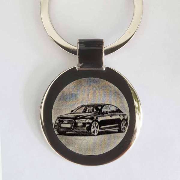 Audi A6 Modell 2012 Schlüsselanhänger personalisiert - original Fotogravur