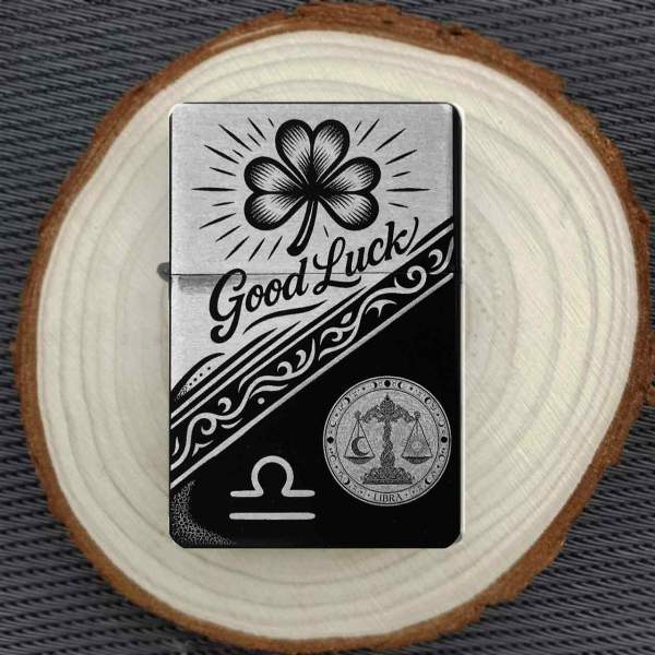 Good Luck Waage Feuerzeug Sternzeichen optional personalisiert