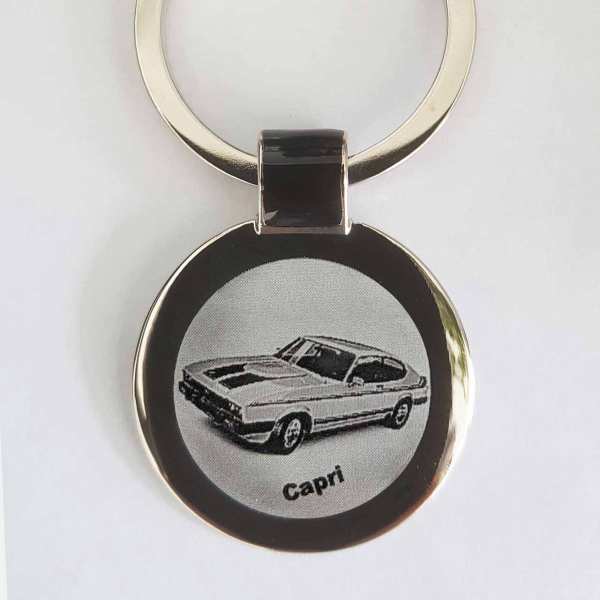 Ford Capri Schlüsselanhänger personalisiert - original Fotogravur mit Gravur