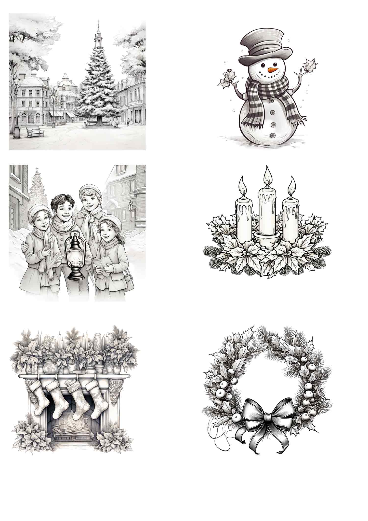 40 Weihnachtsbilder zum Ausmalen für ältere Kinder und Erwachsene