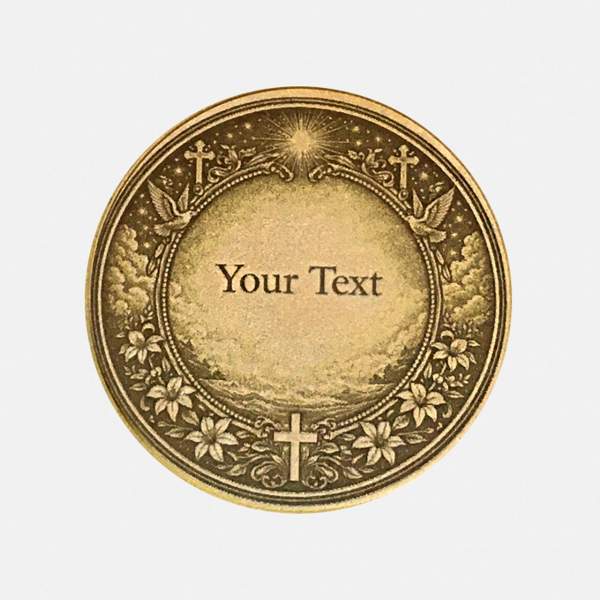 Christophorus Schutzpatron Münze (Messing) – Personalisierter Glücksbringer für Reisende