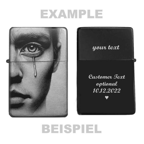 Feuerzeug Träne weinendes Auge – personalisierbar